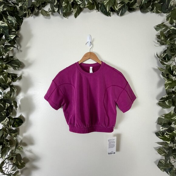 Lululemon Athletic Softstreme Gathered T-Shirt Magenta Purple NWT Women’s Sz 4 - Picture 1 of 7